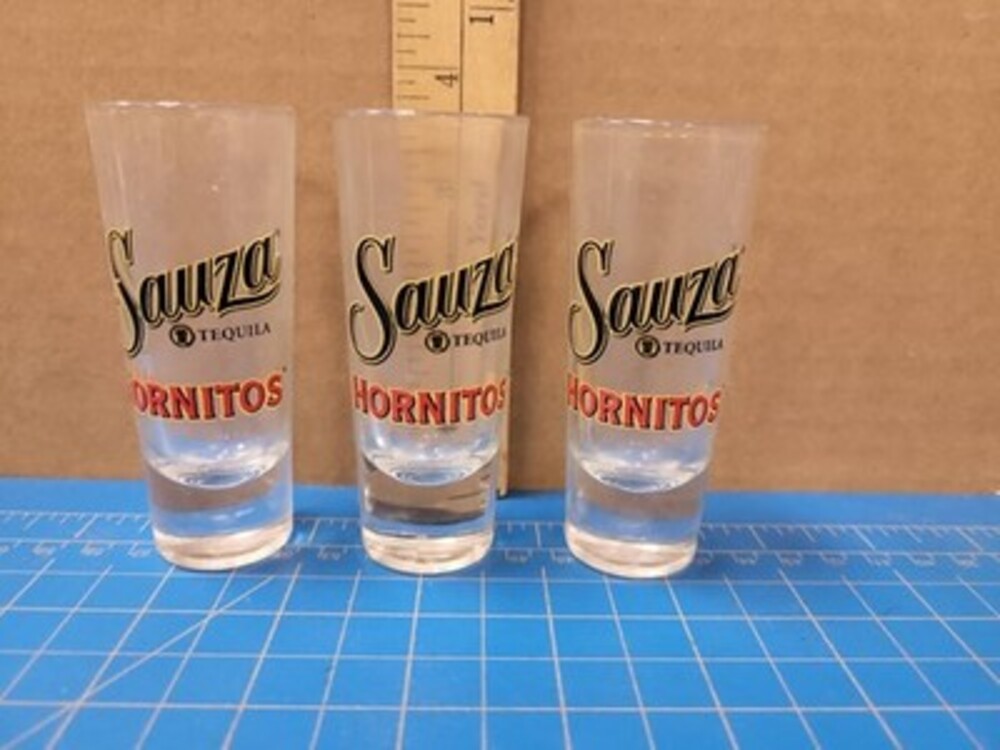 Sauza Hornitos Tequila Shot Glasses Set 3 Barware Collectible Liquor Drinkware